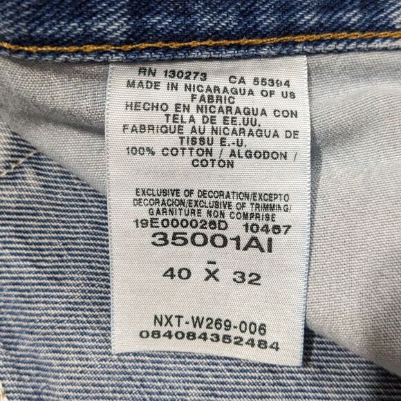 Wrangler Straight Leg Jeans Men‎ Size 40x32 Blue 100% Cotton - Picture 10 of 13